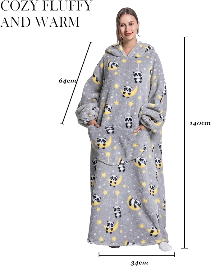 Blanket Hoodie, Long Hooded Blanket Sweatshirt as Birthday Gifts for Women Men, Long Wearable Blanket for Women Men.