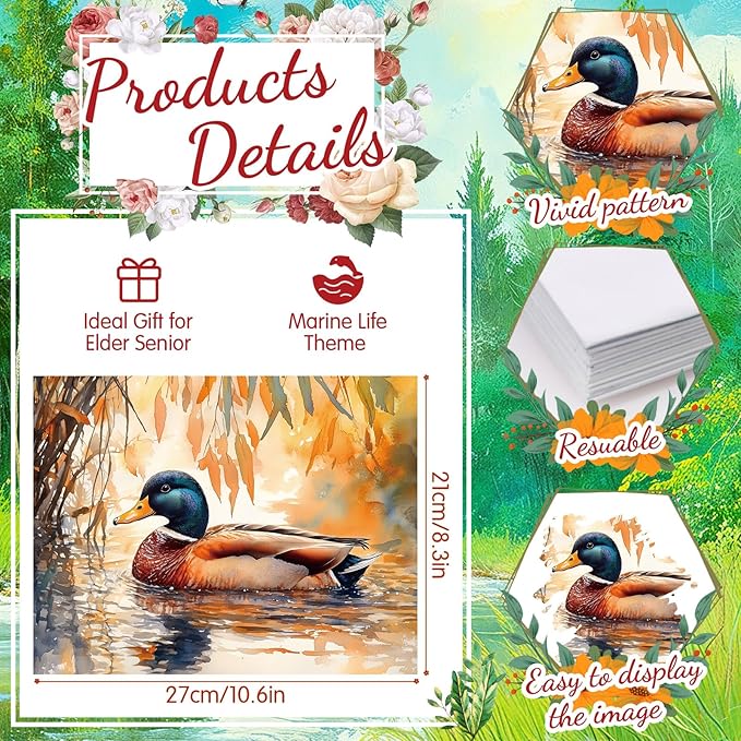 24 Pcs Dementia Products for Elderly Alzheimers Activities for Adults Seniors Reusable Water Painting Supplies with 1 Painting Brush Water Doodle Coloring Drawing Gifts Set(Farm Animals)