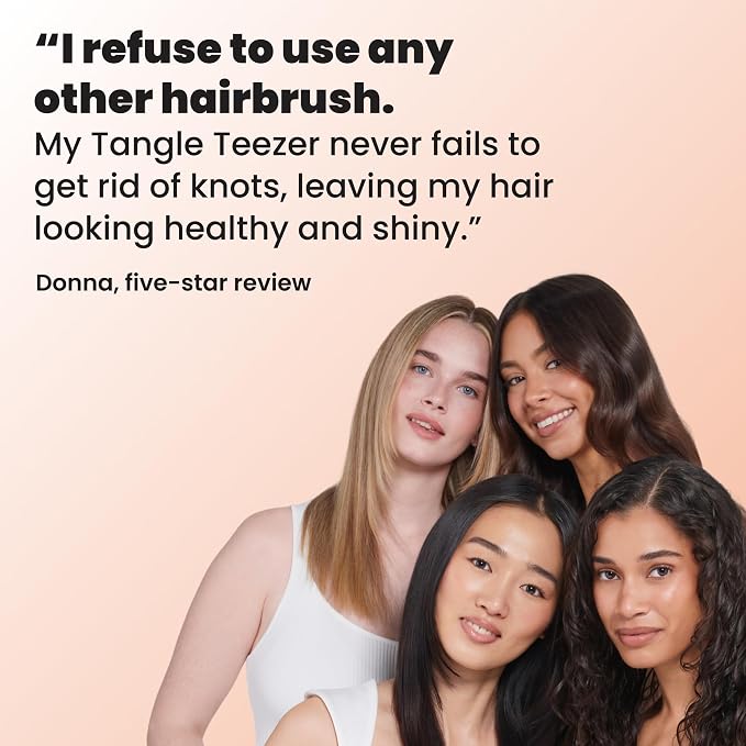Tangle Teezer Ultimate Detangler Brush, Straight to Wavy, Apricot | Patented two-tier, regular-flex teeth reduce breakage & split ends on wet or dry hair; Shower-friendly hairbrush for all ages