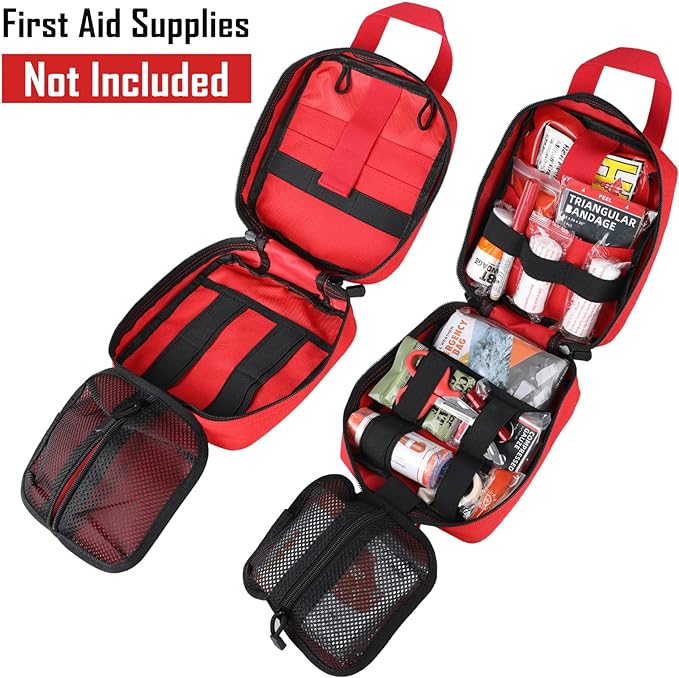 LIVANS 1000D First Aid Bag Empty, Medical Ifak Pouch for Emergency & EMT | Molle Compatible, Rip-Away & Quick-Release Design, Versatile for Tactical, Camping, Hiking and Travel
