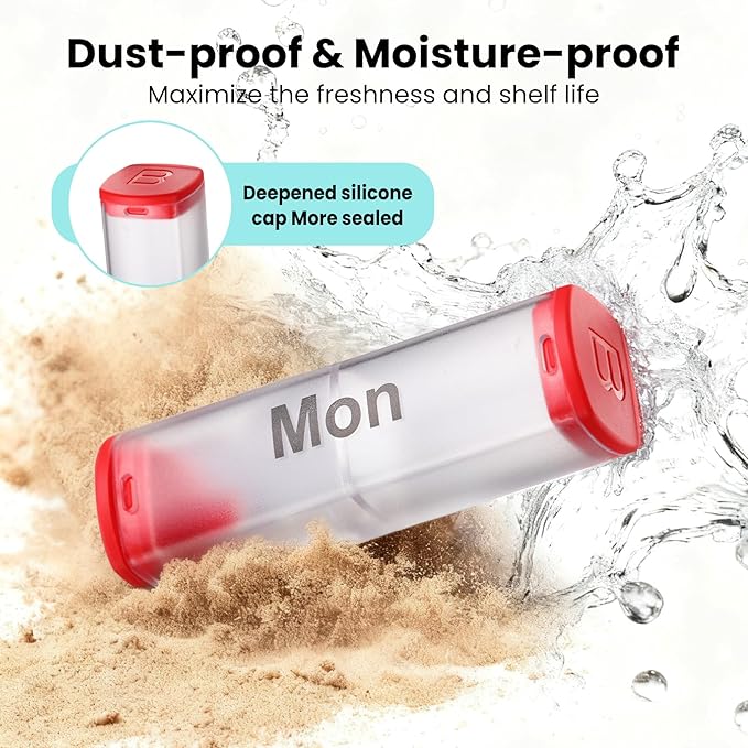 Weekly Pill Organizer 2 Times a Day - 7 Day AM PM Pill Box, Large Travel Pill Case & Supplement Container for Daily Medication, Vitamins, Fish Oils, Portable Pill Holder Storage, Translucent