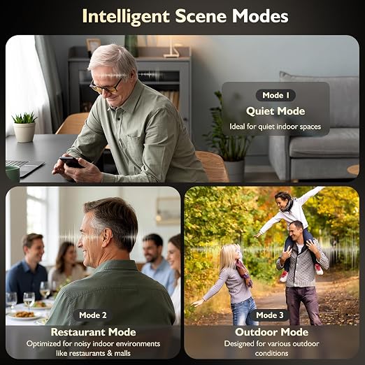 Rechargeable OTC Bluetooth Hearing Aids for Seniors, App Control | Mild to moderate hearing loss, invisible, power with up to 24 hours per charge