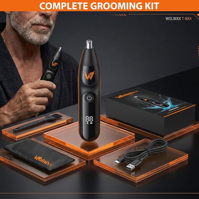 Nose Hair Trimmer for Men & Women – Powerful 8000 RPM Motor, Wet/Dry Use, Electric Nose & Ear Hair Clipper with Travel Lock, USB Rechargeable, Portable Grooming Tool