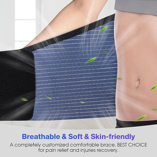 NEENCA Back Support Brace, Adjustable Lumbar Support for Pain Relief of Back/Lumbar/Waist, Waist Wrap with Spring Stabilizers for Injury, Herniated Disc,Sciatica, Scoliosis and more