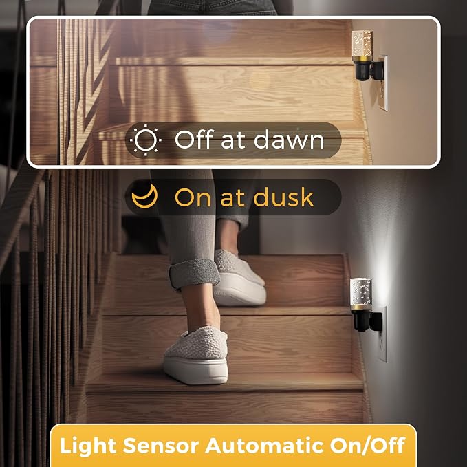 L LOHAS LED Night Light, Dimmable Night Lights Plug into Wall | Automatic Night Lights Plug in with Auto Light Sensor, Adjustable Brightness 5000K LED Night Light, for Bedroom Hallway Home