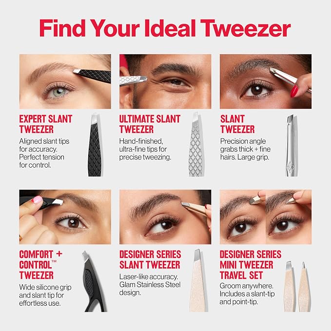 Revlon Expert Slant Tweezer, High Precision For an Easy Hair Removal, Made With Stainless Steel, 1 Count (Pack of 12)