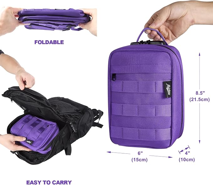 Storage Bag with Combination Lock Small Carbon Lined Tactical Molle Box Medicine Money Cosmetic Organizer Case Great Gifts for Men Women