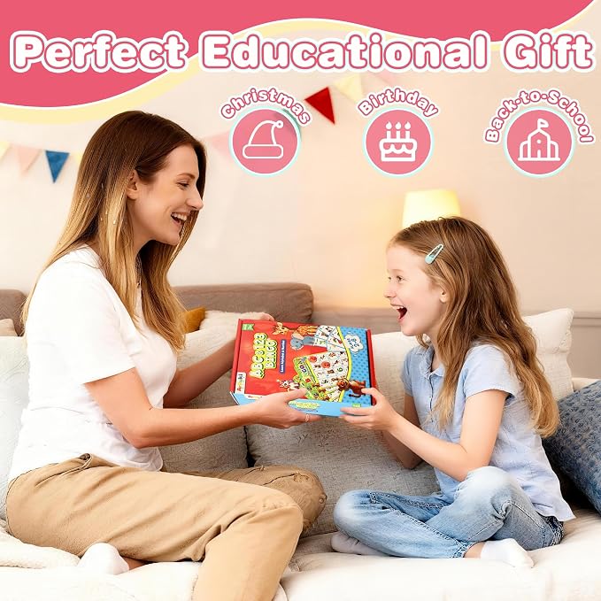 Alphabet and Number Bingo Game for Kids 3-6, ABC and 123 Bingo Board Game for Toddler 4-8, Alphabet Learning Toys for Kids, Preschool Learning Activities, Family Matching Games