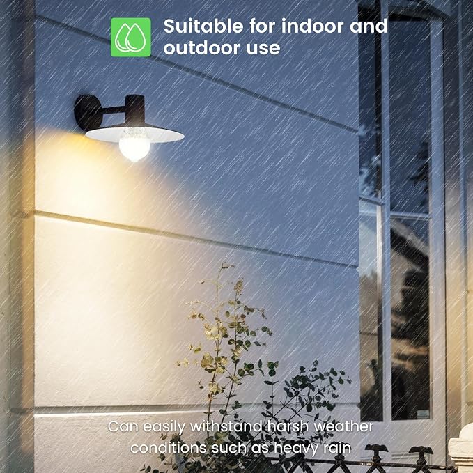 Motion Sensor Light Bulbs, E26 Dusk to Dawn Activated Security | Auto On/Off, Energy-Efficient, for Indoor Outdoor Lighting, Front Door Garage Basement Storage Closet, 120V, 2700K 4Pack