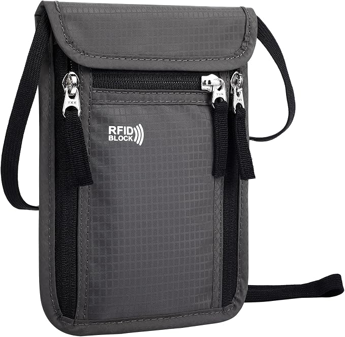 Travel Pouch Neck Wallet Family Passport Holder Organizer Case with RFID Blocking | Family Passport Holder