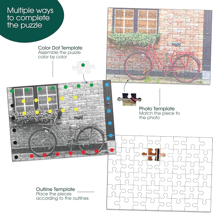 Keeping Busy Bike Dementia Puzzles Activities for Seniors | Alzheimer Products for Elderly Patients | Fun Memory Game Toy & Cognitive Brain for Senior Citizens w/Memory Loss or Alzheimers 48 PC