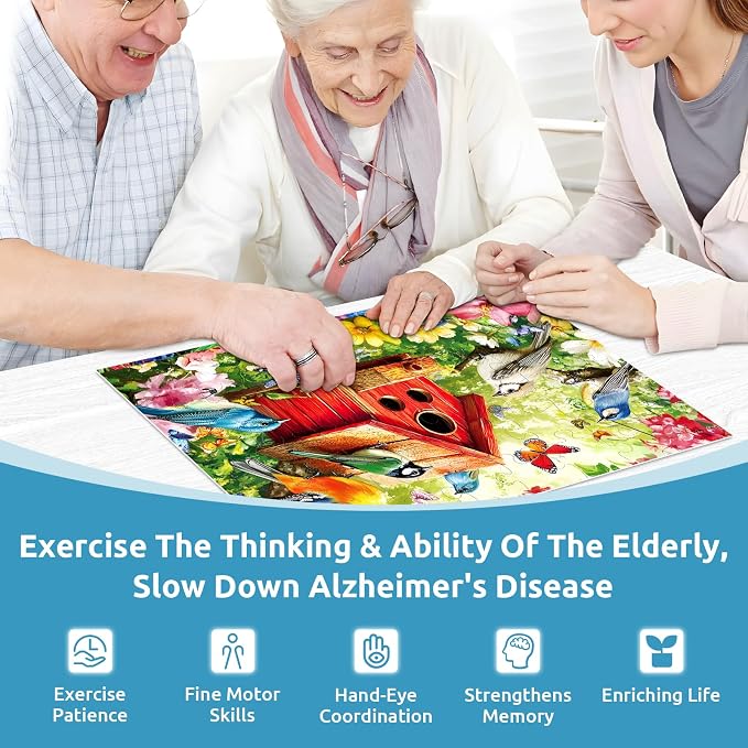 3 Pack 48 Large Piece Puzzles for Seniors, Dementia Alzheimer's Products Activities for Elderly Adults,Alzheimer’s Puzzle Memory Cognitive Games Easy Jigsaw Puzzle Gifts with 3 Storage Bags