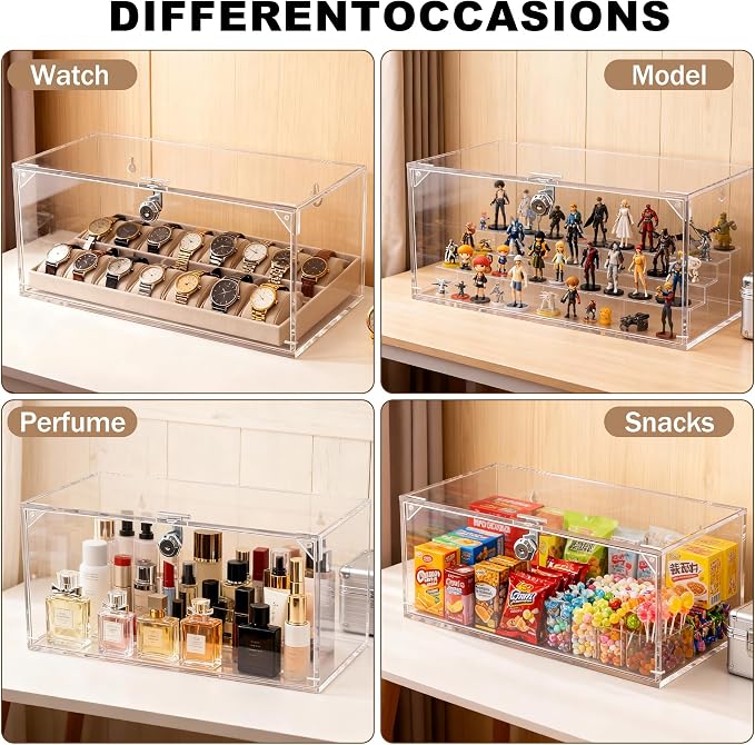 Fridge Medicine Lock Box with Keys, 5mm Thick Acrylic Lockable Medicine Box for Refrigerator Wall Mount Clear Medicine Insulin Storage Box