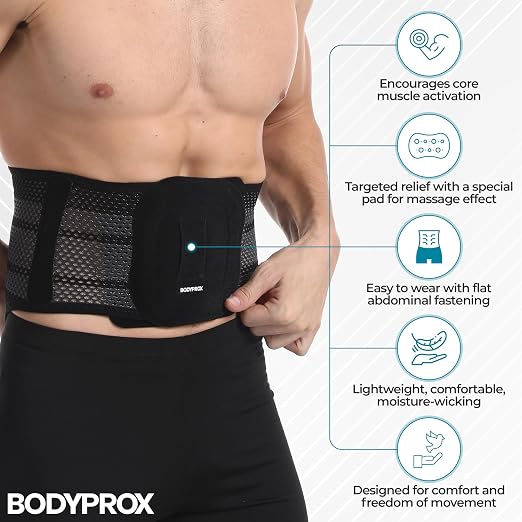 Bodyprox Breathable Back Brace, Back Support Brace for Men and Women. (X-Large)