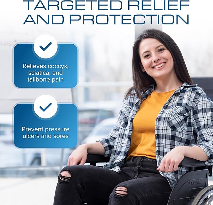 Kölbs Gel Extreme Wheelchair Cushions Seat Cushion, Coccyx, Sciatica & Tailbone Pain Relief Seating Pad Ideal for Office, Kitchen Wheelchairs and Auto, 20 x 16, 3 Inch Thick