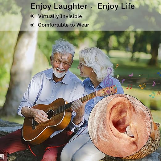 Not Amplifier True Hearing Aids Invisible 16 Channels Digital Rechargeable Hearing Aids for Seniors With Noise Cancellation with Charging Box
