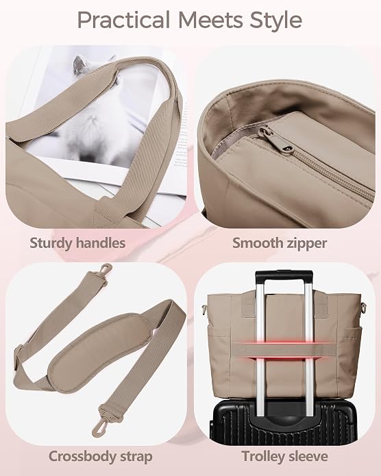 Marscamd Nurse Tote Bag with Crossbody Strap, 9-Pocket Clinical Bag for Nursing Students