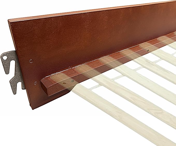 Wood Bed Rails Replacement Kit, Easy Install & Durable Hook-On Wooden Side Rails (Pair) - Fits Twin, Full, Queen, King, & Cal. King Bed Frame Sizes - (Cherry Finish, 82")
