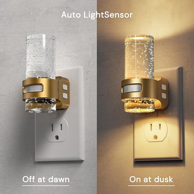 L LOHAS LED Motion Sensor Night Light, Bubble Night Lights Plug into Wall | 2 Pack 3CCT Color Temperature Change MINI Night-Light,Dimmable Nightlight with Dusk to Dawn Sensor for Rooms Bathroom Hallway