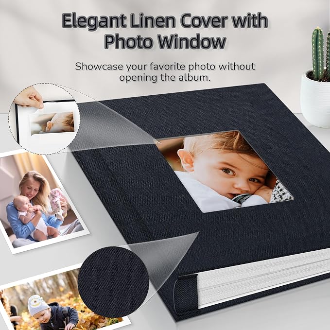 popotop Photo Album 4x6-600 Photos Photo Books with 600 Horizontal and Vertical Pockets,Linen Cover Albums for Family Wedding Anniversary Baby Vacation Pictures
