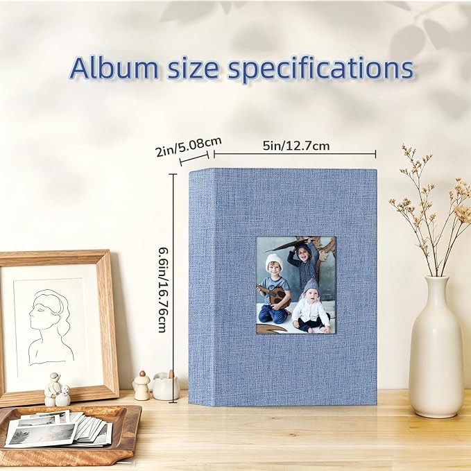 popotop Photo Album 4x6-100 Photos Photo Books with 100 Vertical Pockets,Linen Cover Albums for Family Wedding Anniversary Baby Vacation Pictures
