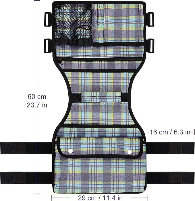 supregear Side Walker Bag, Walker Accessories Bag w/Cup Holder, Folding Walker Basket Waterproof Walker Organizer Caddy Pouch for Most Walker with Side Bar for Seniors, Elderly, Double Sided