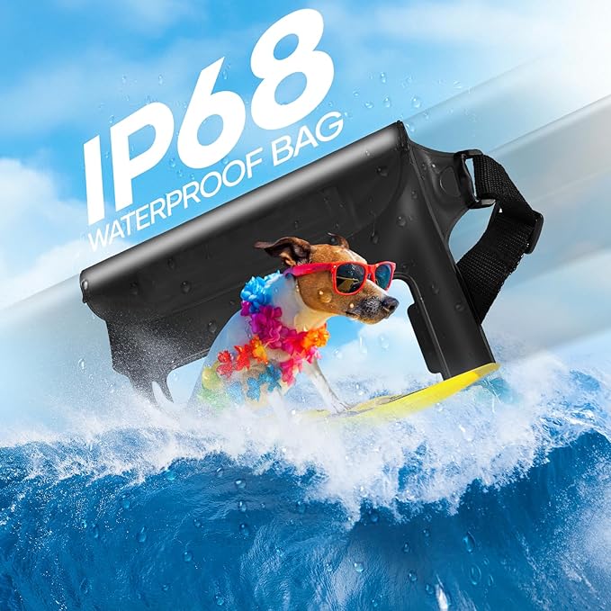 Waterproof Bag Fanny Packs for Women, Floating Beach Bags 2PCS | Floating, ideal for Beach, Boating & Kayaking&Fishing&Diving, Durable Material, Phone & Passport Pouch(black&black)