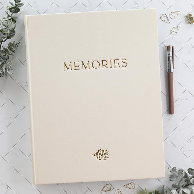 Beautiful Linen Photo Album For 4x6 Photos - Safely Holds Up To 256 Pictures of Unique Memories - The Perfect Large Photo Book To Store All Pictures of Treasured Family, Baby or Wedding Moments
