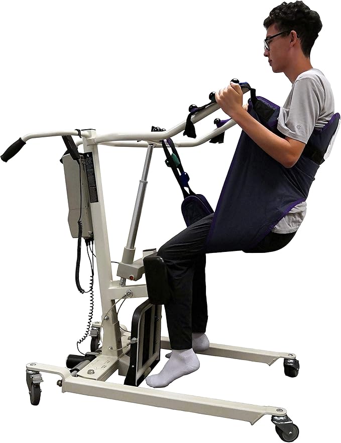 Transport Sling for Sit to Stand Lifts Compatible with Tuffcare, Hoyer, Invacare, McKesson, Drive, Lumex, Medline, Joerns and Other Patient Lifts Solid Fabric Polyester (Large)