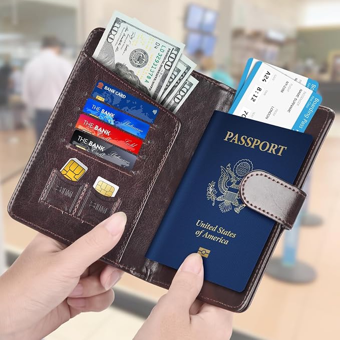 Passport Holder for Travel Essentials Wallet Cover Case Women Men Gift | Passport Holder for Travel Cruise Essentials, Passport Wallet Cover Case Women Men Travel Gifts