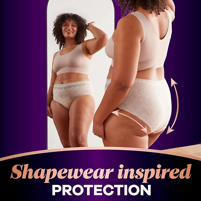 Always Discreet Boutique Incontinence and Postpartum Underwear for Women, Maximum Protection, Small/Medium, Rosy, 20 Count