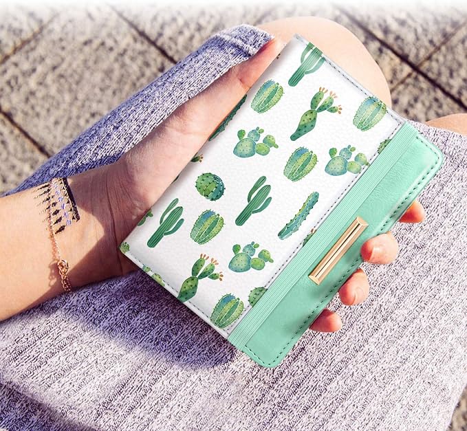 Coco Rossi Passport Holder for Travel Women Slim RFID Passport Cover Wallet | Travel Essentials, Passport Book Holders, Passport Wallet Cover Case, PU Leather, Cute, Thin, Spliced Design, Cactus