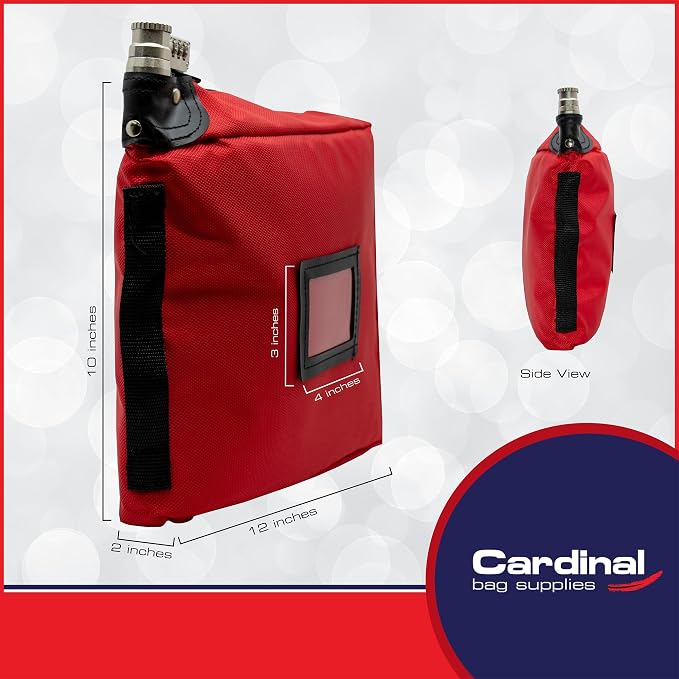 Large Combination Locking Medicine Bag, Red | Includes Pill Box, Removable Clear Bags, Prescription Bottle Organizer, Travel Carry Case, Combination Lock