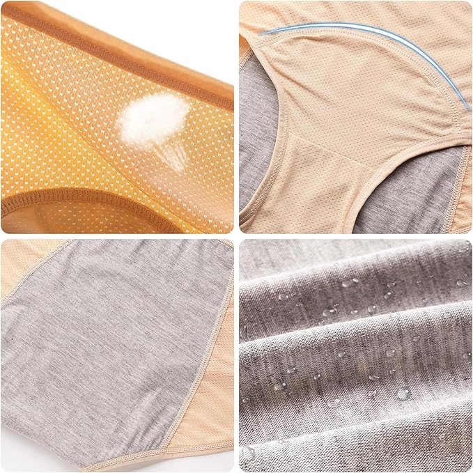 Leakproof Panties for Women Over 60, Leakproof Ladies Underwear, Leakproof Underwear for Women (5 Color-M (US 4)