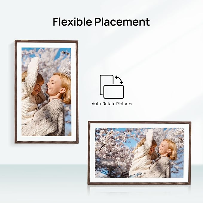 ARZOPA 15.6" Large Digital Picture Frame Free Cloud Storage No Subscription 1920X1080 FHD Touchscreen Anti-Glare Electric Photo Frame Slideshow Custom Gift Mode for Family and Friends