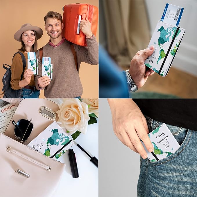 Passport Book Holder,Passport Wallet for Men Mr and Mrs for Women Passport Cover Passport Case for Couples Books Holder Mother's Day (6x4 Inch)