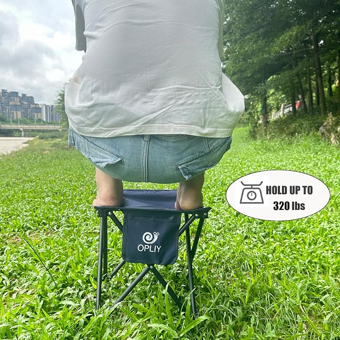 Camping Stool 2 Pack,13.5 Inch Portable Folding Stool for Outdoor Gardening and Beach Hiking Fishing,Foot Stool with Carry Bag (Blue)