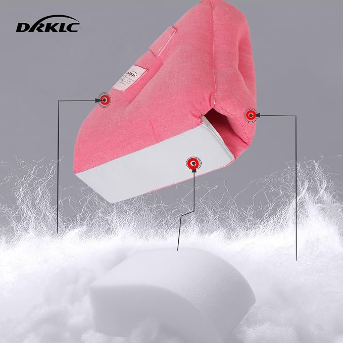 Heel Protector Cushion Pillow to Relieve Pressure from Sores and Ulcers, Adjustable Foot Pillow for Bedridden Patients Supplies, Ankle Pillow for Heel Pain (Improved Version (Red - 1 Pc))