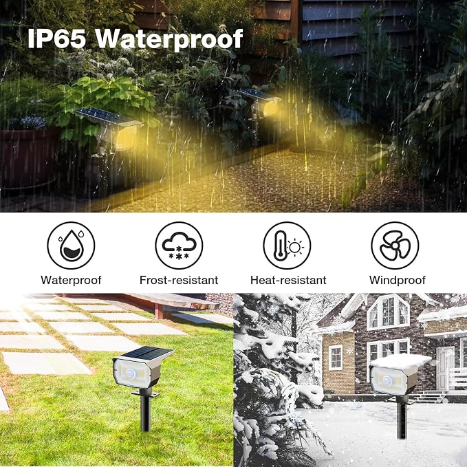 nipify Solar Lights Outdoor Waterproof, Motion Sensor Spot Landscape Light | 6 Pack/3 Modes/56 LED, Warm White, Waterproof, Solar Powered, Landscaping, Lighting for Outside Pathway Yard Garden Walkway