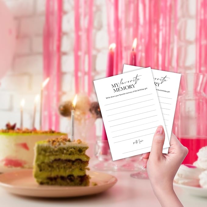 Birthday Party Games, My Favorite Memory, 25 Pcs Card Set for Guests, Fun Birthday Game for Teen Adults – A06