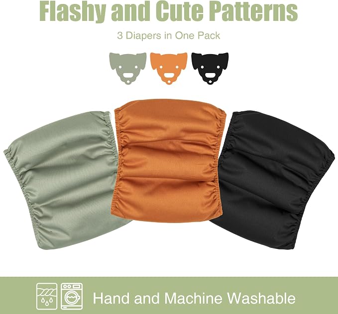 Wegreeco Washable Male Dog Diapers (Pack of 3) - Washable Male Dog Belly Wrap (X-Large)