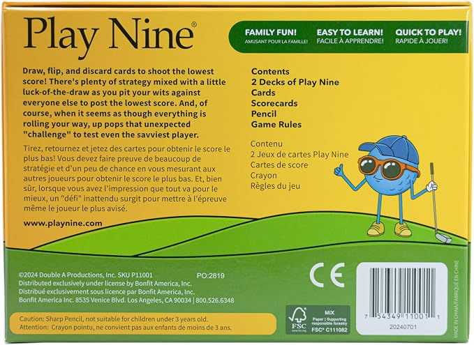 Play Nine The Card Game of Golf, Ages 8 and Up, Couples Date Night Gift, Game Night Favorite, 15 Min Gameplay, Family Friendly Card Game for Kids, Teens & Adults, Great Golf Gift