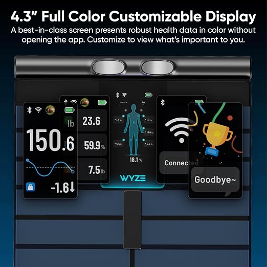 Wyze Smart Scale Ultra BodyScan with Handle – Wi-Fi & Bluetooth Body Composition Scale for Weight, BMI, Body Fat, Muscle Mass, and Segmental Measurement, 400 lbs, Black