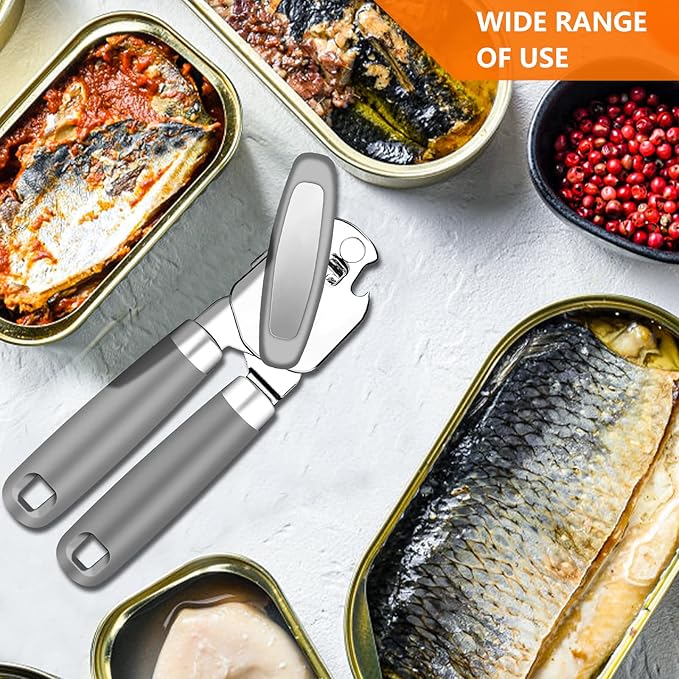 Can Opener,Professional 3-In-1 Multifunctional Manual Can Openers Bottle Opener,Kitchen Durable Stainless Steel Heavy Duty Can Opener Smooth Edge for Kitchen Seniors Friendly