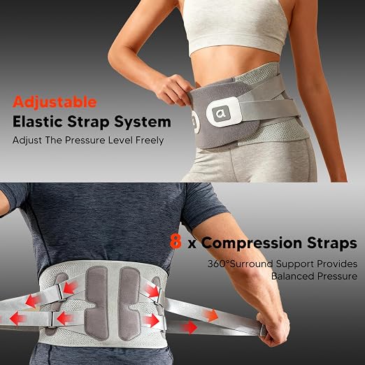 arboleaf Back Brace for Men & Women Lower Back - Heated Lumbar Support Belt with Heat Pad for Pain Relief, Office Work, Gym, Heavy Lifting Size XL (Waist 36"-39")