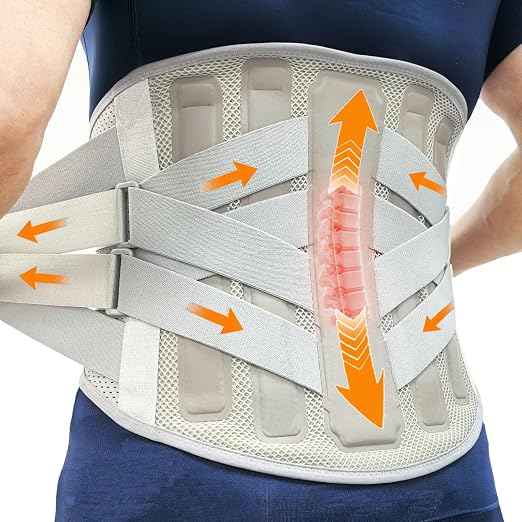 TESETON Back Brace for Lower Back Pain Men Women,Lumbar Support Belt with 3-Layer Adjustable Straps,Breathable Mesh for Herniated Disc,Sciatica,Scoliosis WT05-XXL