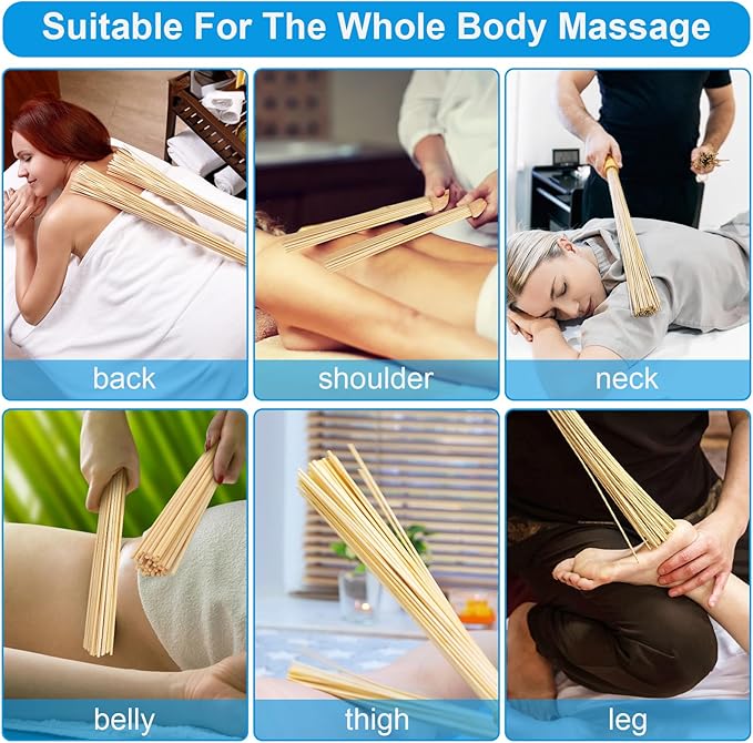 2PCS Bamboo Massage Sticks,Bamboo Therapy Massage Body Tool for Relax Muscles (2)