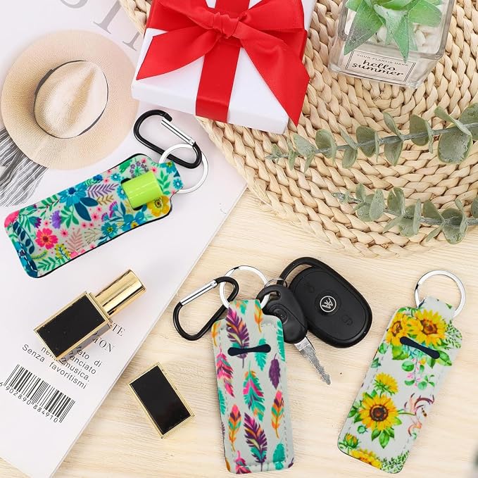 Chapstick Holder Key Chain Lipstick Holder Lip Balm Holder Keychain | Stocking Stuffers Gift, Compatible with Chapstick, Lip Balm and Lipstick, Bag Charm Accessories, Gifts for Women Friend