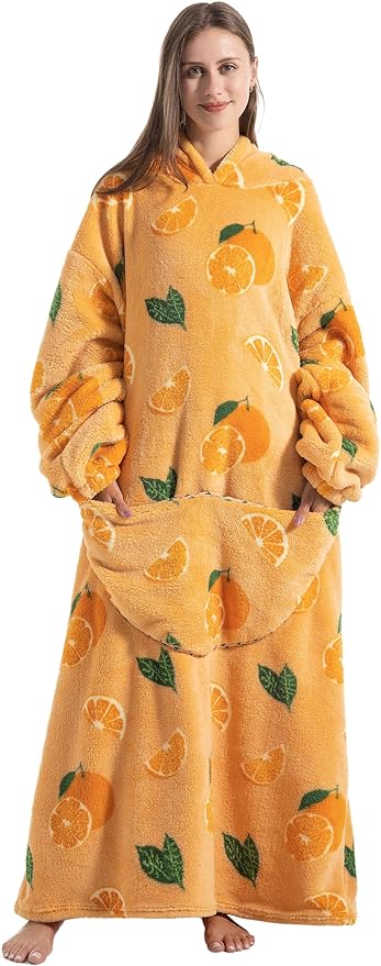 Blanket Hoodie, Long Hooded Blanket Sweatshirt as Birthday Gifts for Women Men, Long Wearable Blanket for Women Men.
