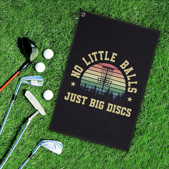 DYJYBMY Just Big Discs Retro Printed Golf Towel with Clip, Funny Golf Towels for Disc Cleanup, Retirement Gifts for Golfer Dad Grandpa, Retro Birthday Thank You Gifts for Golfing Lover Family Friend
